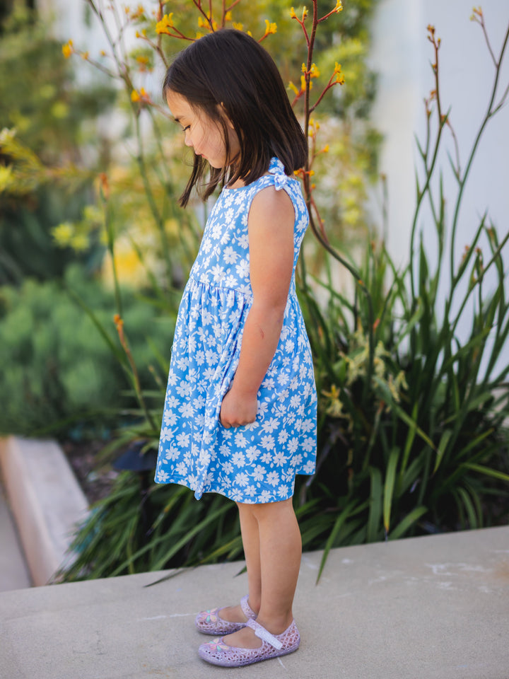 Knotted Shoulder Tank Little Girls Dress