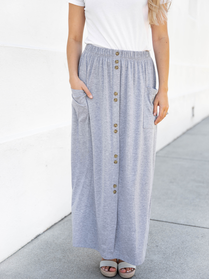 Florence Button Maxi Skirt
