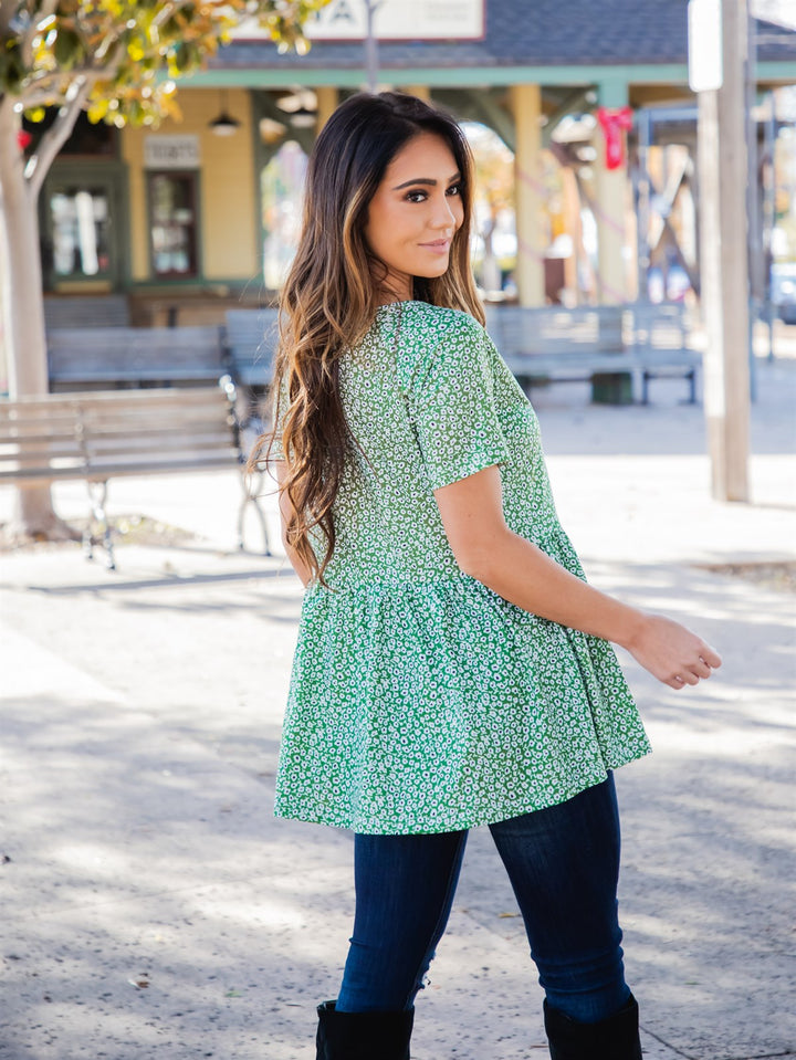 Opal Peplum Floral Top