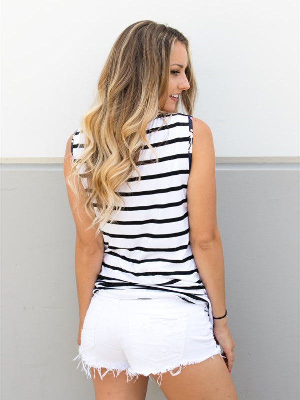 The Floral Stripe Tank