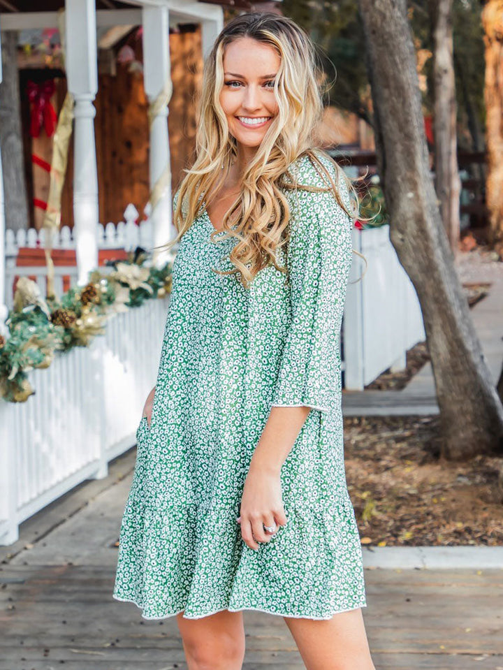 Pocket Ruffle Houston Swing Dress