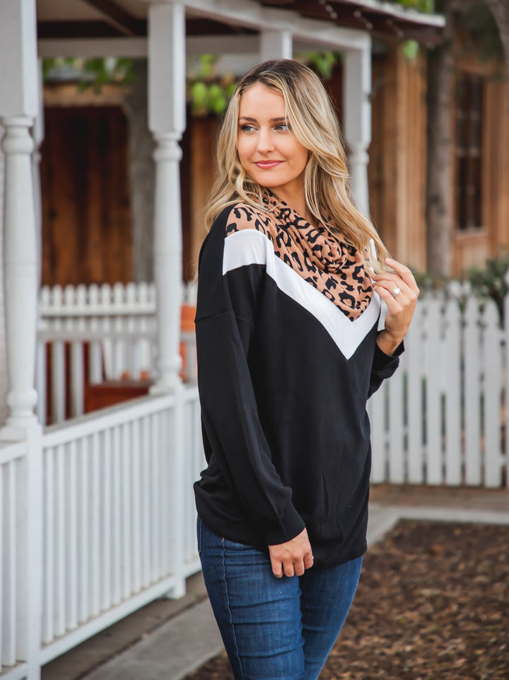 Cowl Neck Chevron Marcy Top