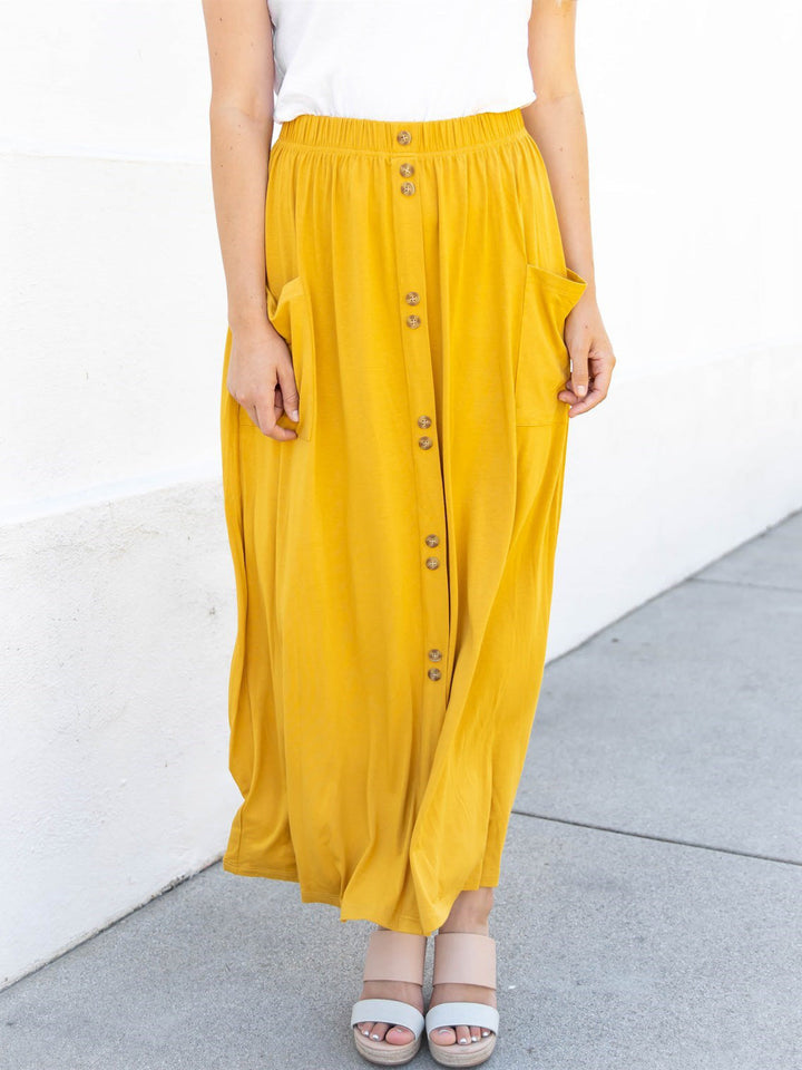 Florence Button Maxi Skirt
