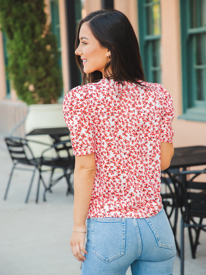 Puff Sleeve Animal Print Elara Top