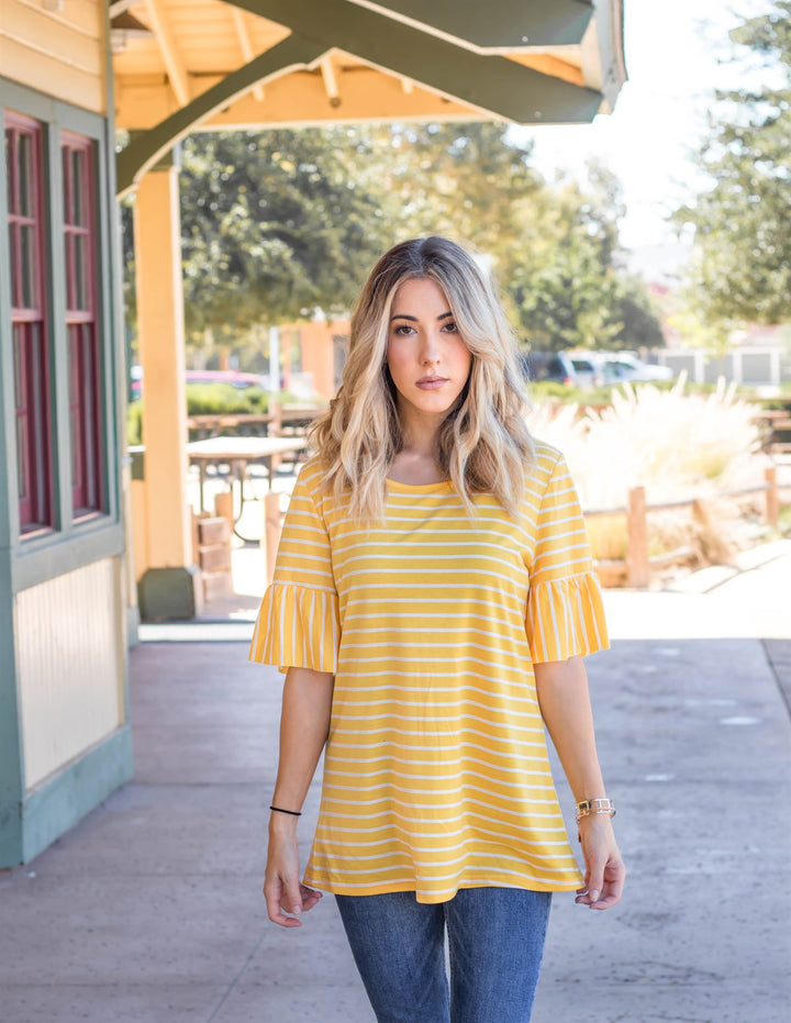 The Flare Sleeve Stripe Payton Top