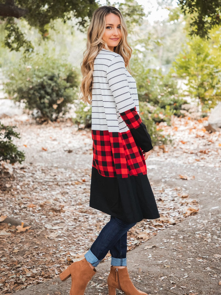 Stripe & Buffalo Plaid Cooper Cardigan