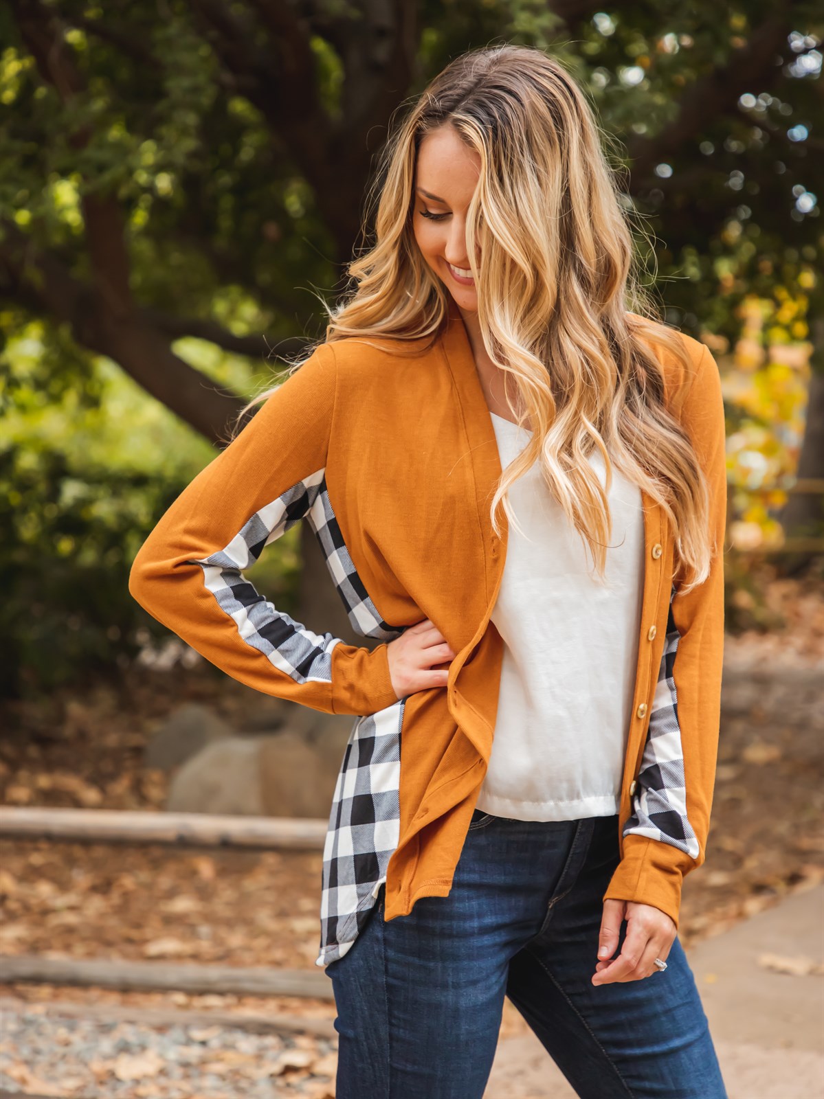 Plaid Back Dutch Cardigan – Tickled Teal LLC - Main Image