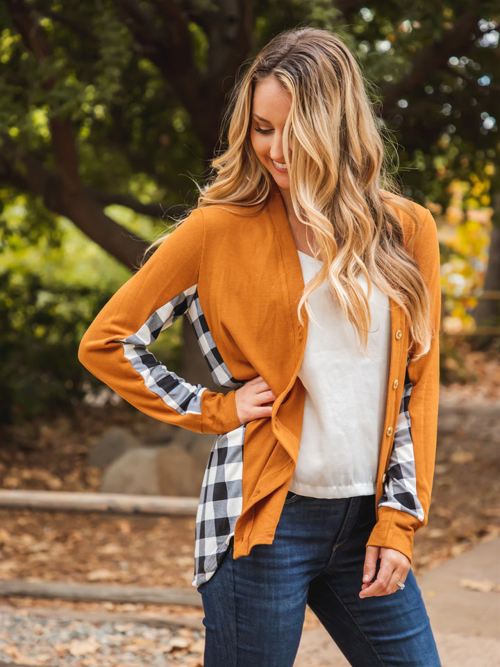 Plaid Back Dutch Cardigan