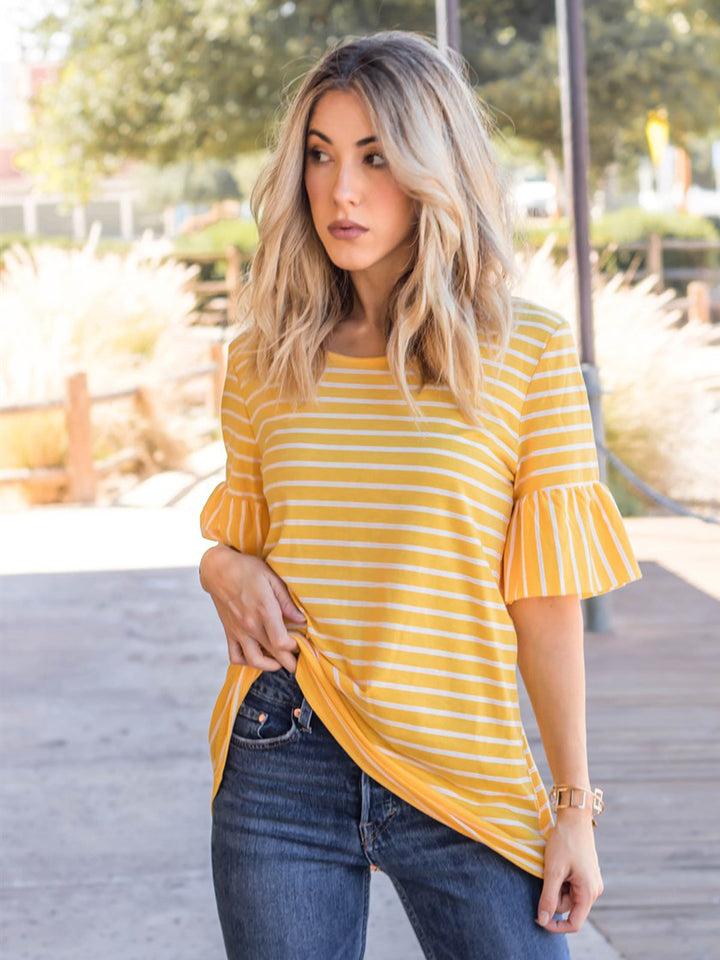 The Flare Sleeve Stripe Payton Top
