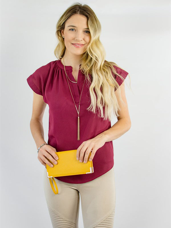 Vneck Gathered Top