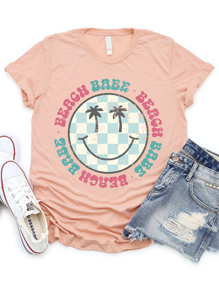 Beach Babe Smiley Face Graphic Tee