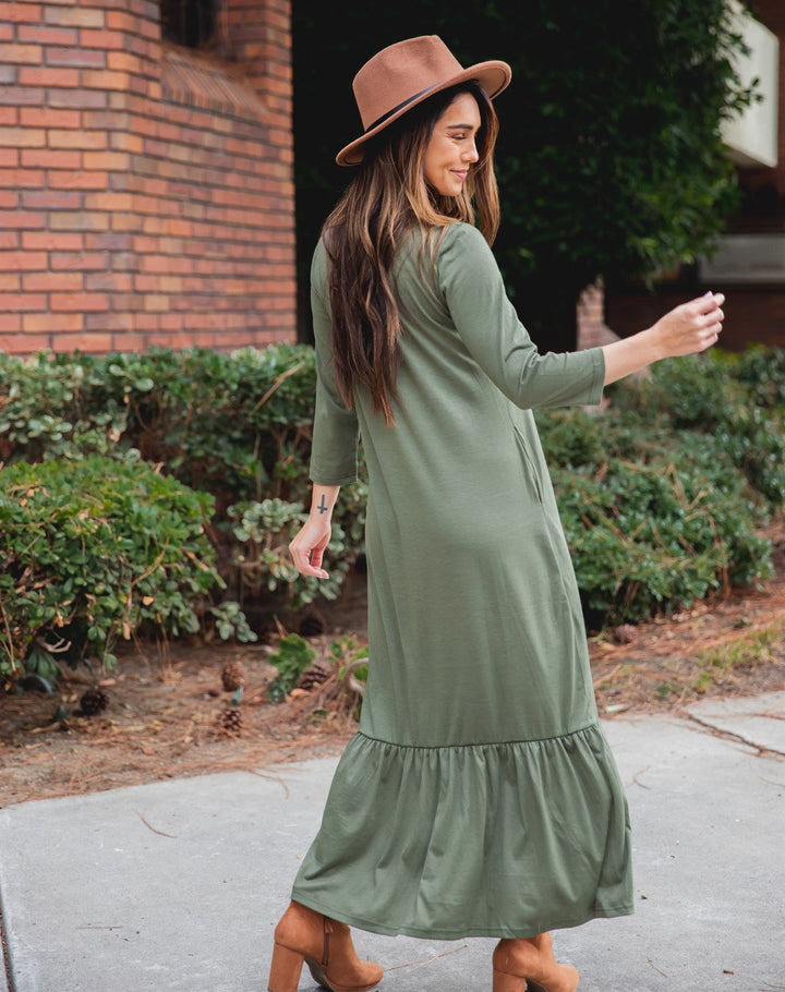 3/4 Sleeve Maxi Sander Dress