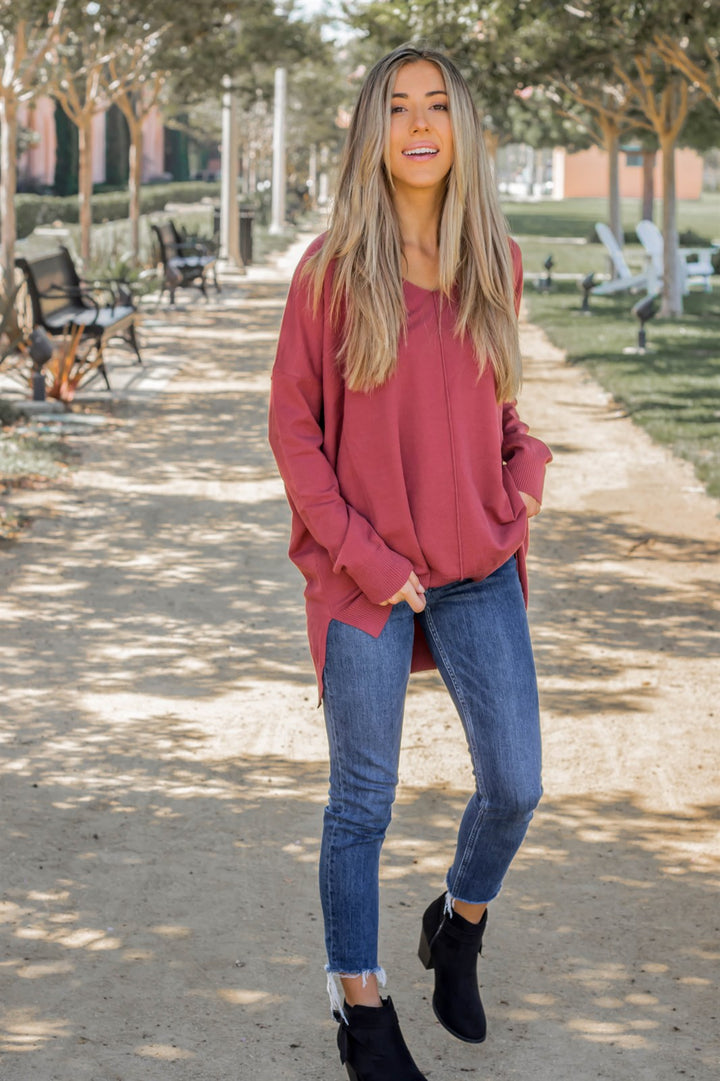 Super Soft Ashley Sweater - Raspberry