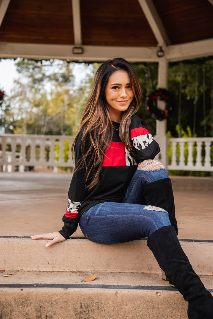 Bianca Colorblock Long Sleeve Top