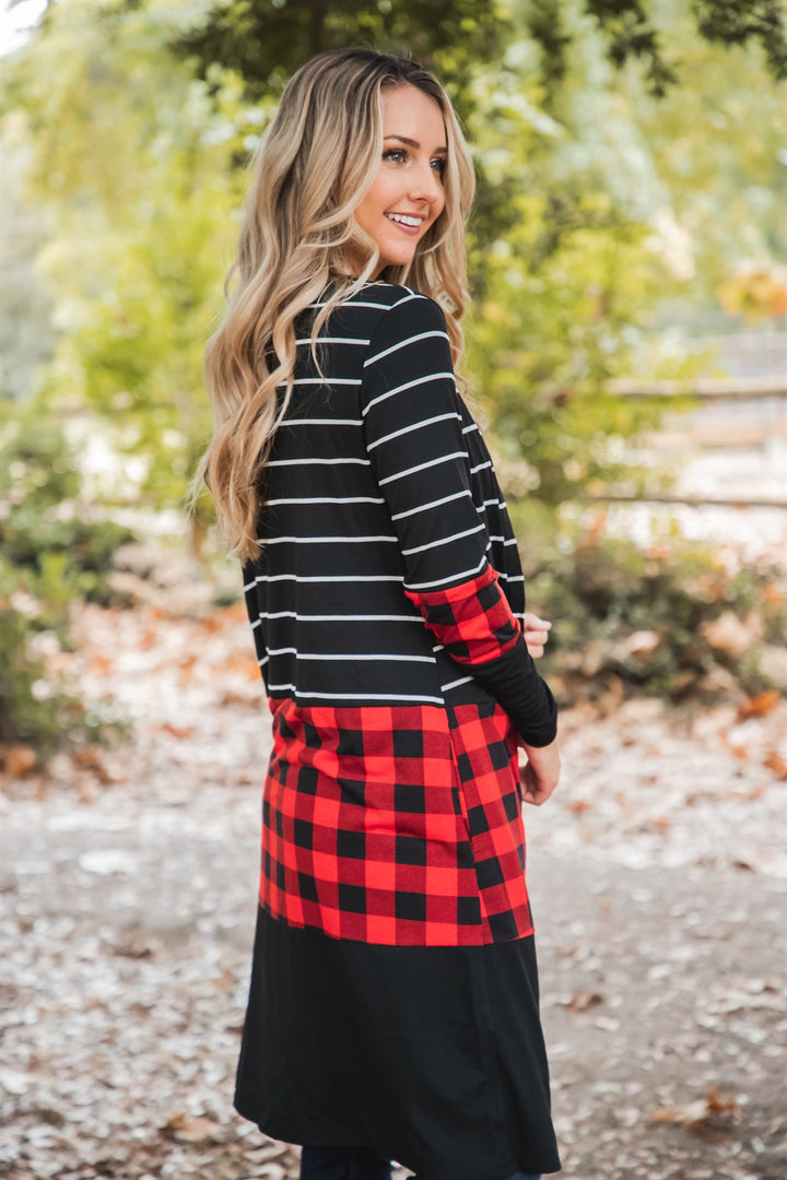 Stripe & Buffalo Plaid Cooper Cardigan