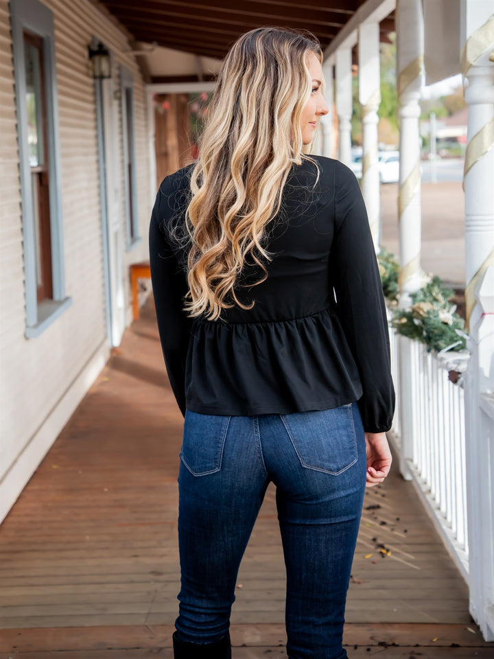 Molly Button Peplum Top