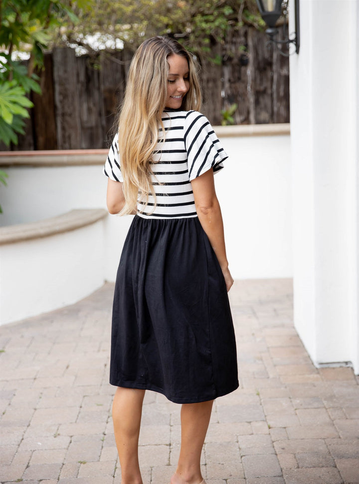 Striped Tie Waist Layne Dress