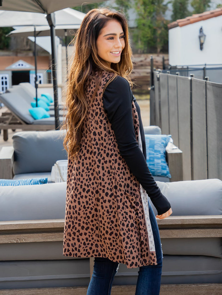 Kiara Vest - Dark Brown Cheetah