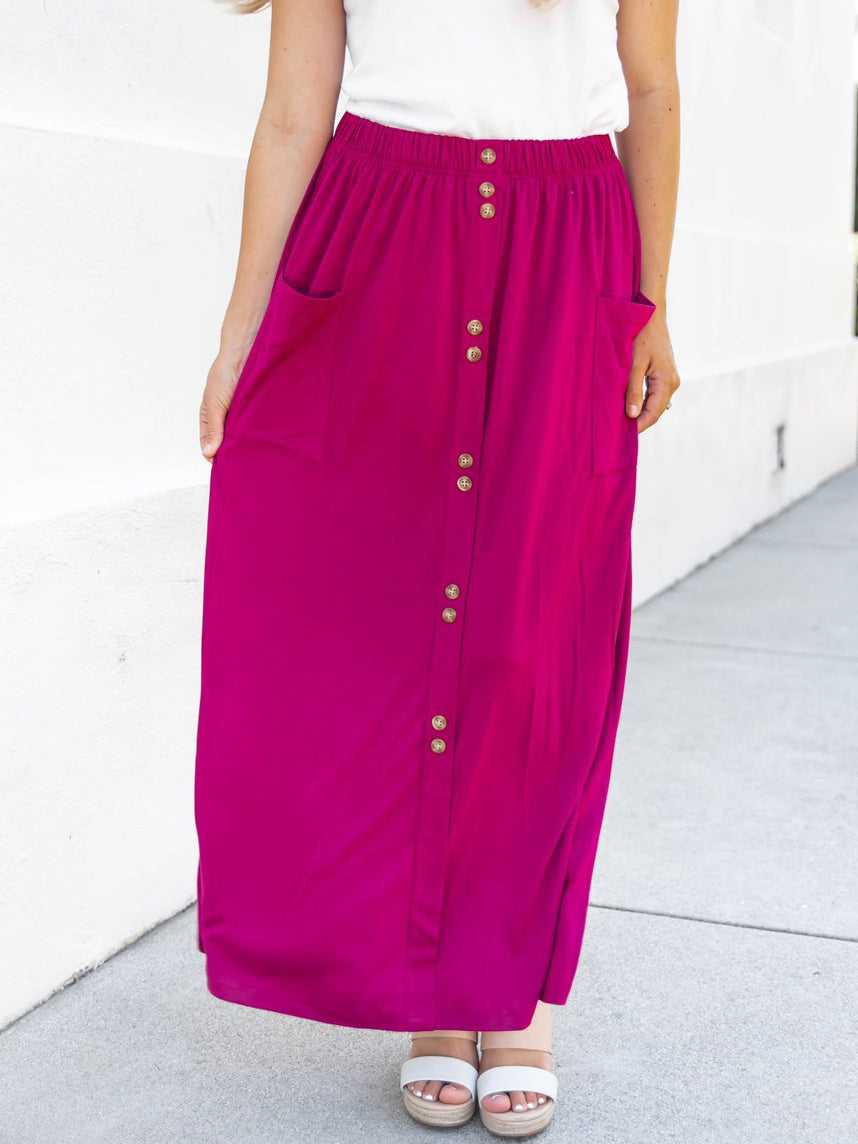 Florence Maxi Skirt - Raspberry