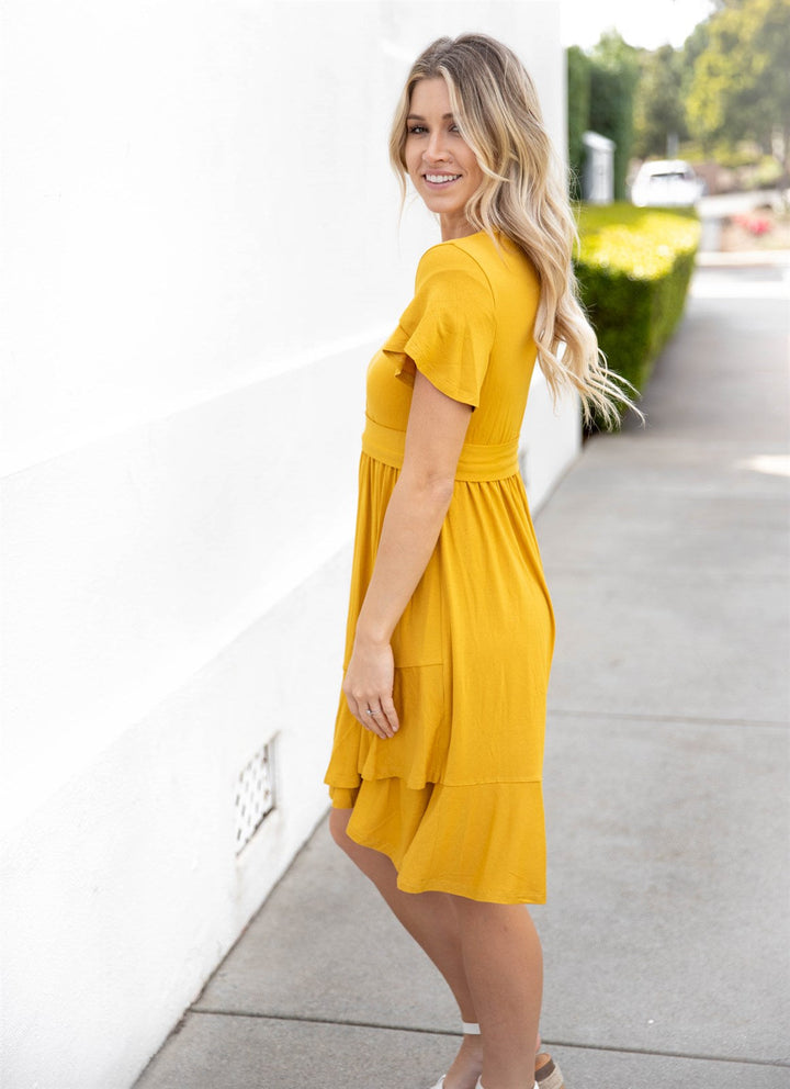 The Belted Waist Tulip Sleeve Katie Dress
