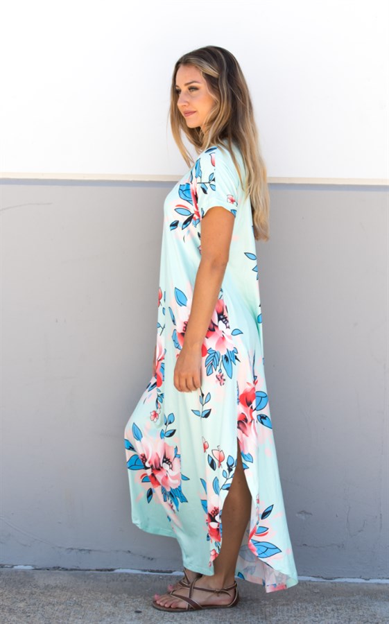 Large Floral Relaxed Maxi Dress