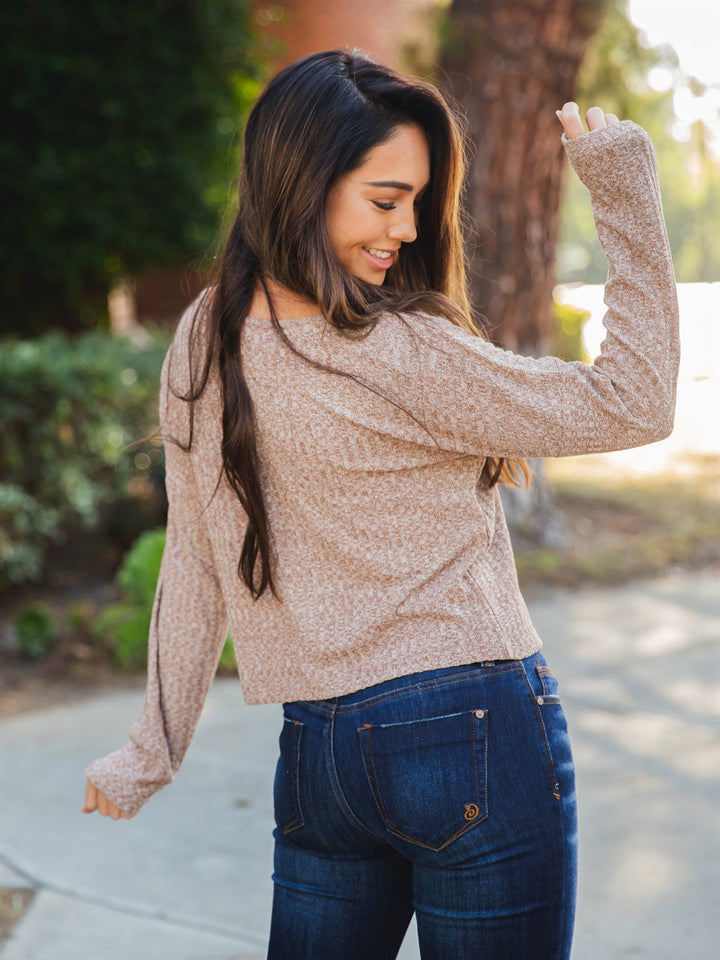 Cropped Button Birdie Top