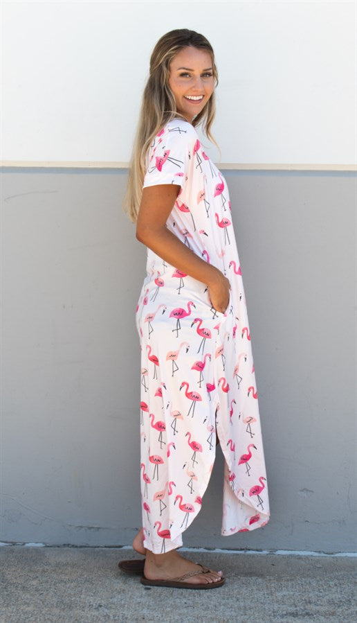 Flamingo Relaxed Maxi Dress - Tickled Teal LLC