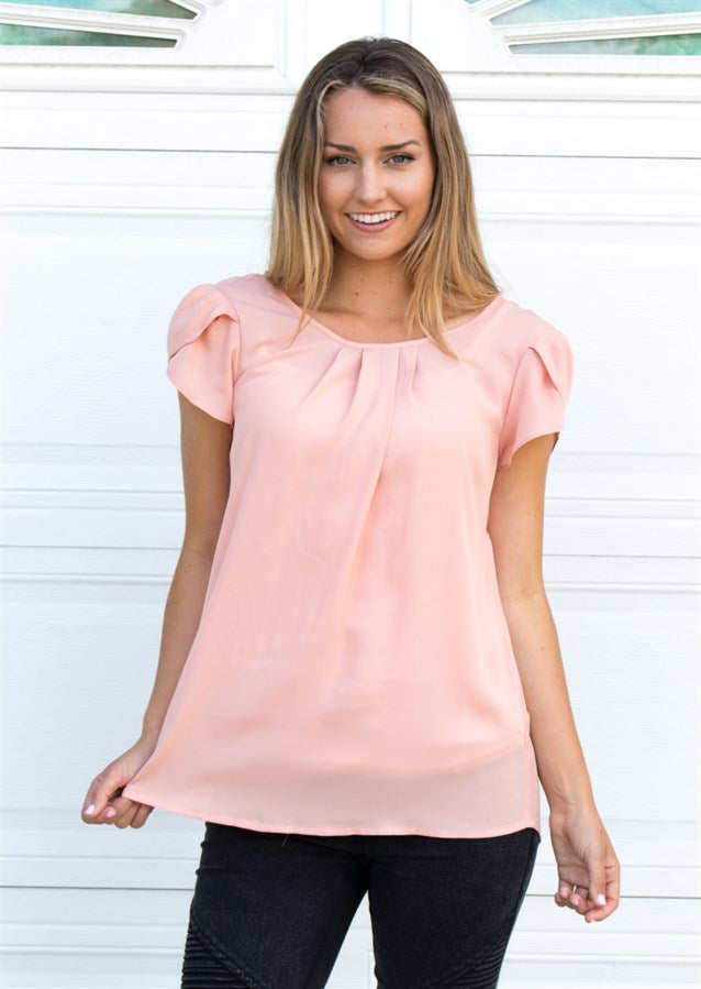 Tulip Sleeve Blouse - Tickled Teal LLC