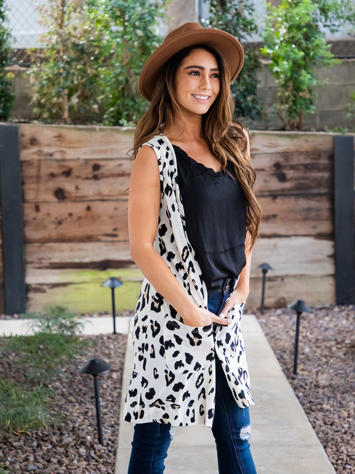 Kiara Vest - Cream Leopard