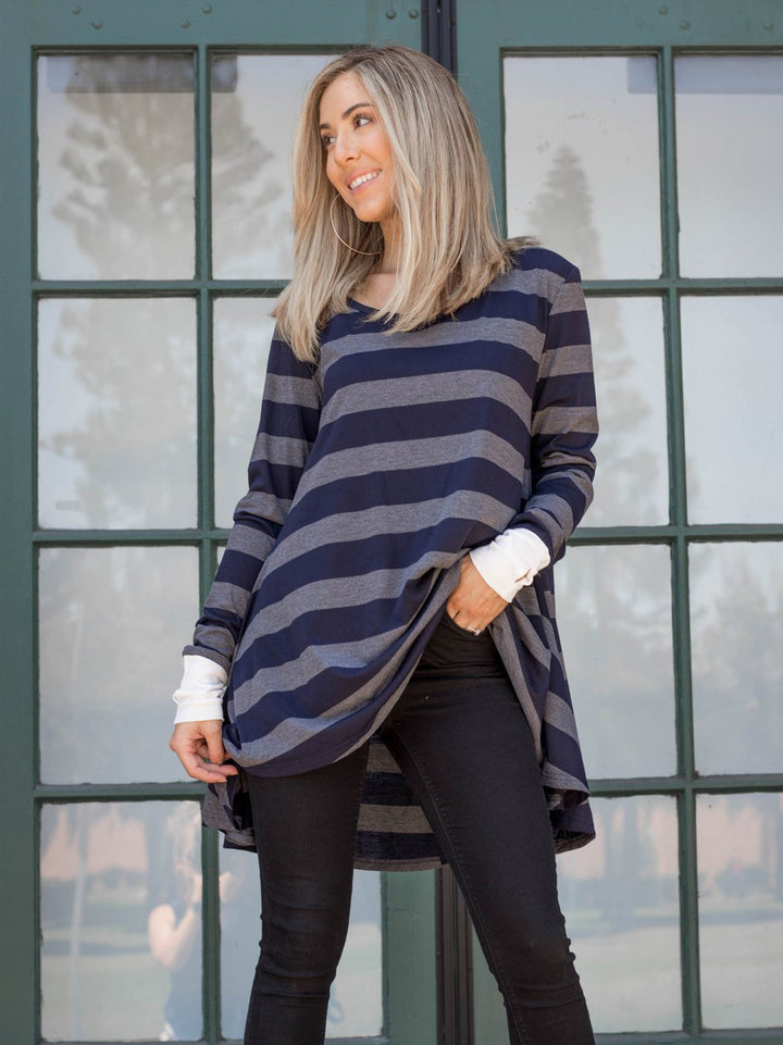 Thick Stripe Flowy Aspen Tunic