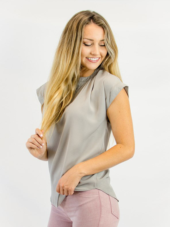 Vneck Gathered Top