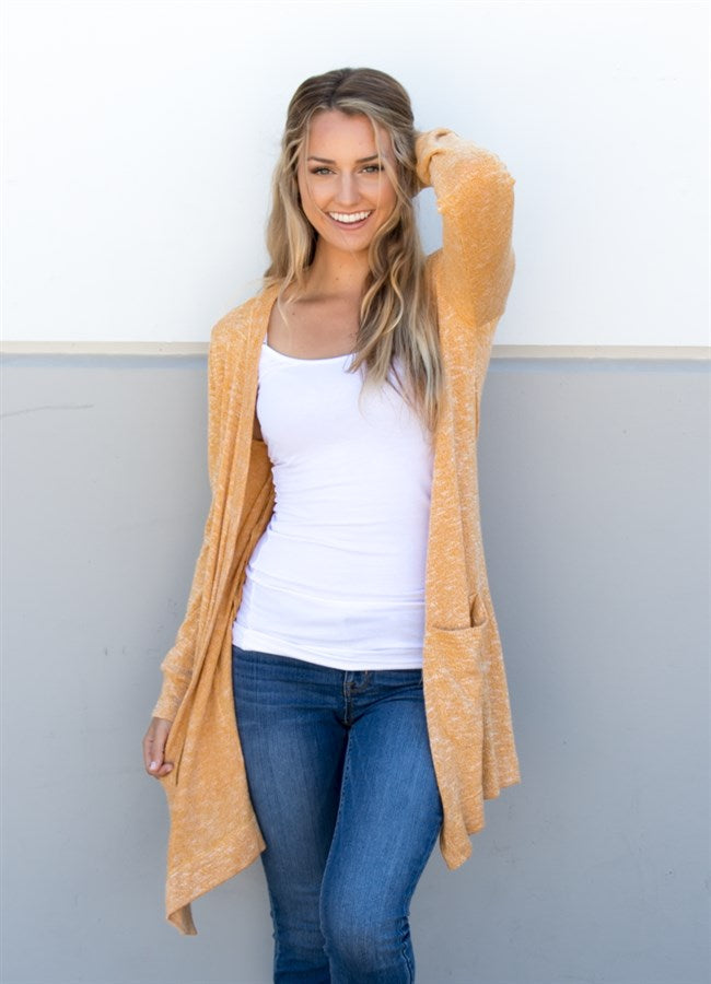 Knit Cardigan - Mustard - Tickled Teal LLC