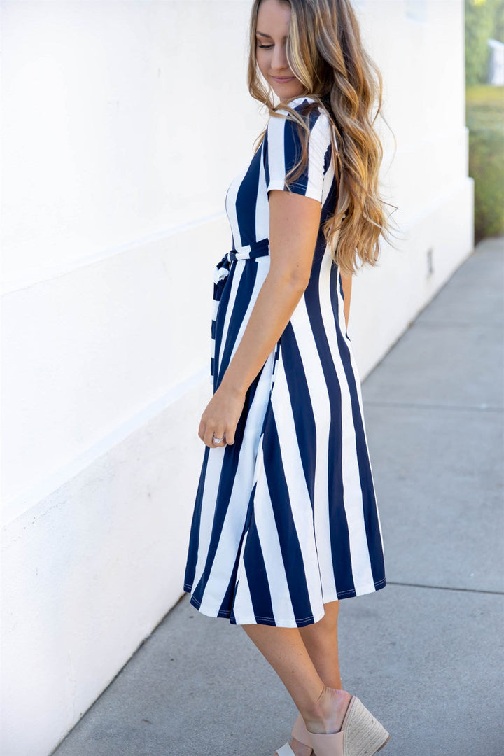 Cali Striped Tie Waist Dress