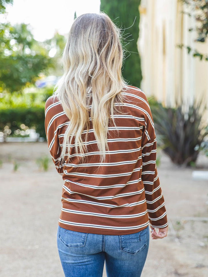Ashlee Stripe Tie Front Top