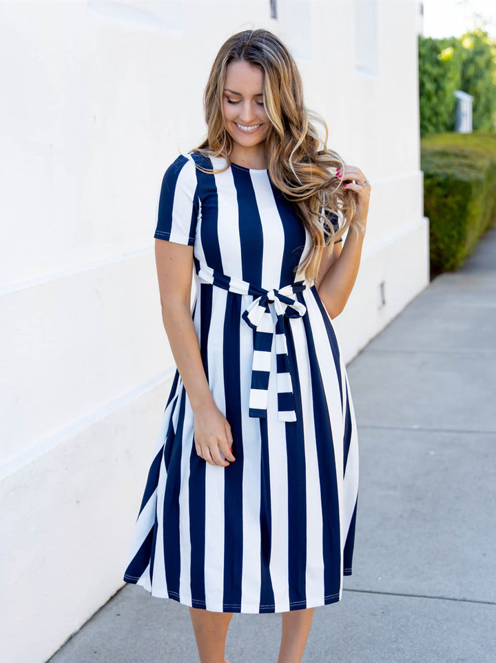 Cali Striped Tie Waist Dress