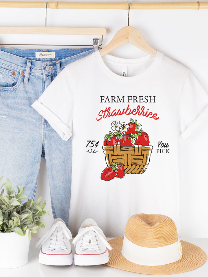 Farm Fresh Strawberries Graphic Tee
