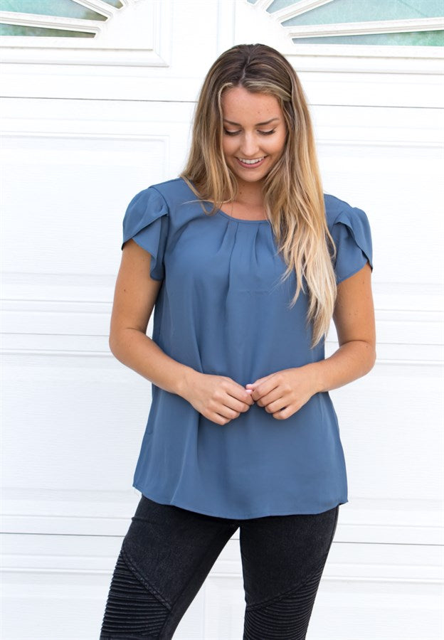 Tulip Sleeve Blouse - Tickled Teal LLC