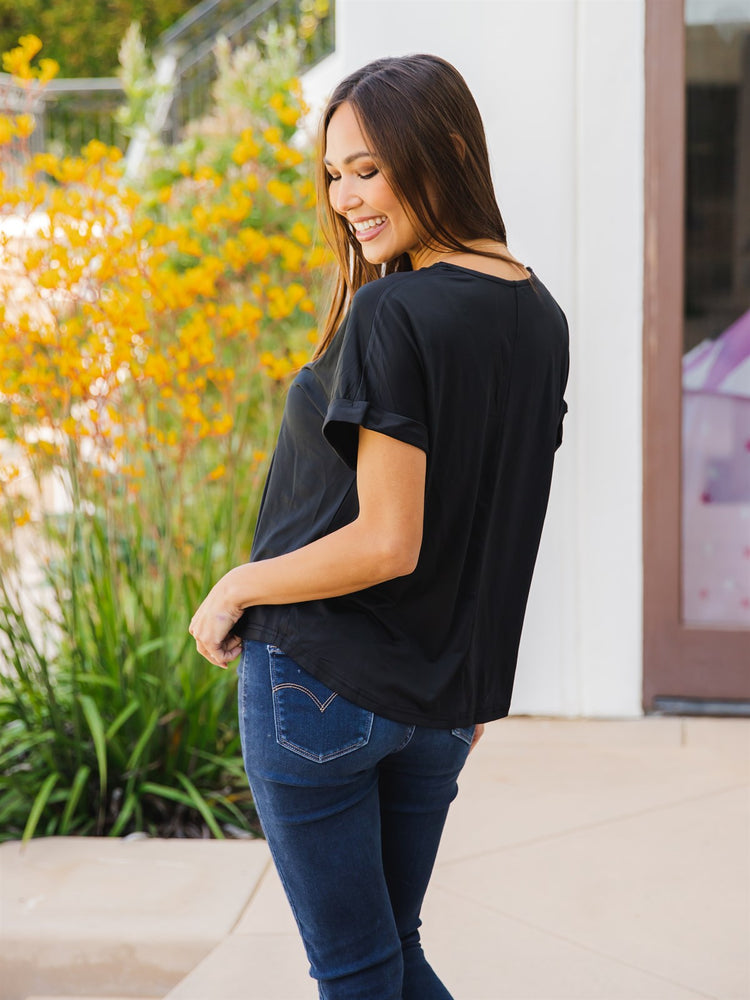 Solid Lisa Blouse - Black