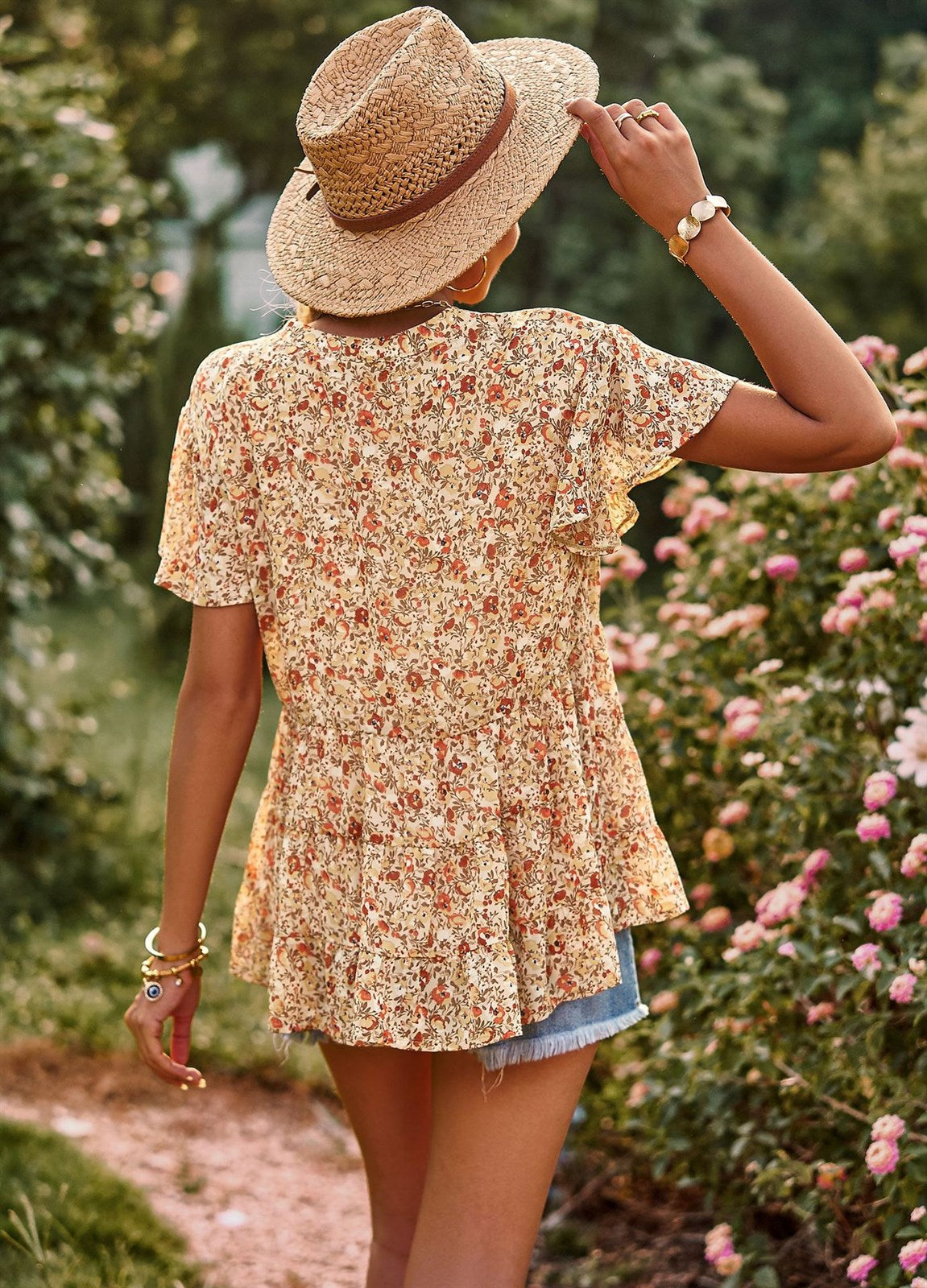 Floral Peplum Top – Tickled Teal LLC