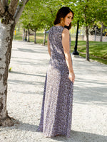 Floral Maxi Tank Dress - Purple/Brown