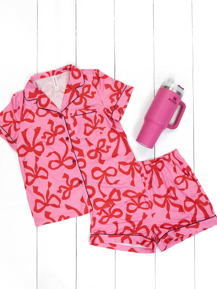 Pattern Bow Heart Pajamas