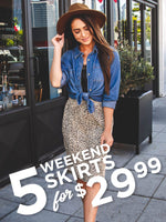 LIMITED STOCK - 5 WEEKEND Skirts Grab Bag - 5 for $29.99