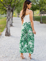Patterned Leanne Pants - Tropical Leaves Green