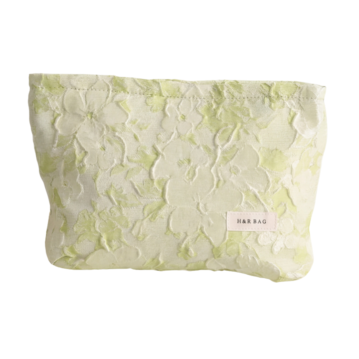 Textured Floral Pattern Cosmetic Pouch