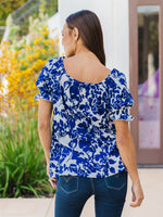 Lovely Square Neck Top - Blue