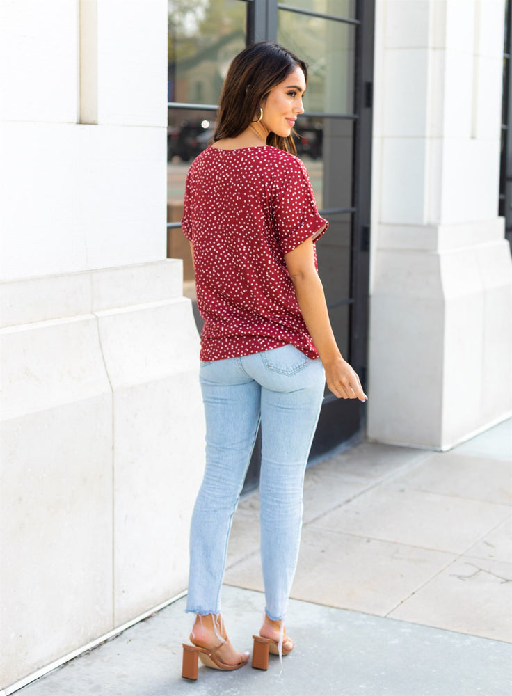 Patterned Emma Top - Red