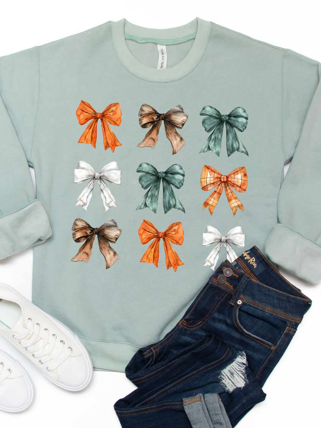 Colored Bows Graphic Sweatshirt