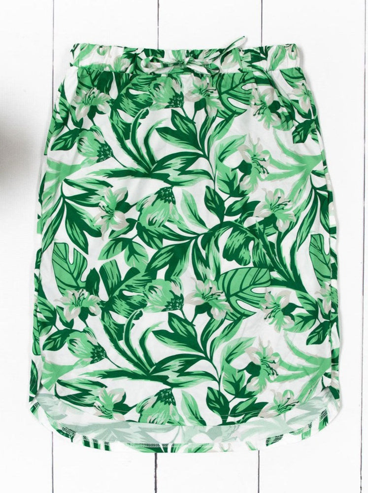 Patterned Delaney Weekend Skirt - Green Leaf