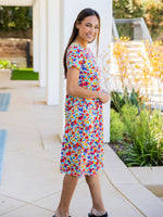 Dainty Floral Penelope Dress - Red Yellow Floral