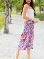 Patterned Gaucho Pant - Pink Watercolor